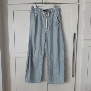 GAP Light Blue Pinstripe Drawstring Jeans